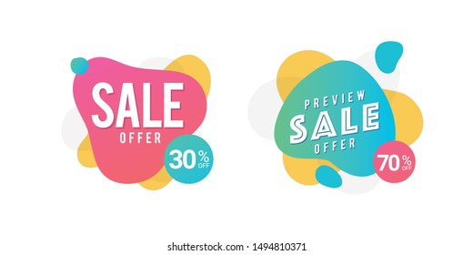 Set Of Trendy Sale Logo, Discount And Offer Unit.