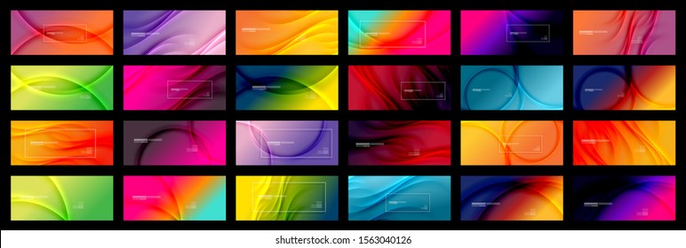 Set of trendy simple fluid color gradient abstract backgrounds with dynamic wave shadow line effect. Vector Illustrations For Wallpaper, Banner, Background, Card, Book Illustration, landing page