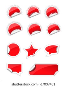 Set of trendy sticker on white