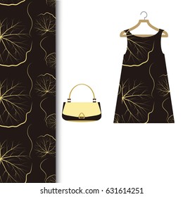 Set of trendy summer women's clothing and accessories.Style for a party and a holiday.Vector illustration.