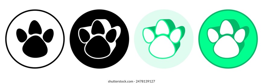 Set trendy tapir footprints icon symbol pictogram vector illustration