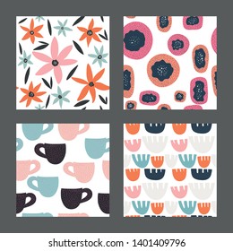 Set with trendy texture.Patterns design for printing, texture, cover design. Isolated. Vector Illustration