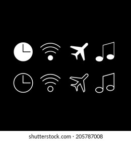 Set of trendy thin modern gadget icons in select and deselect 