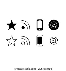 Set of trendy thin modern gadget icons in select and deselect 