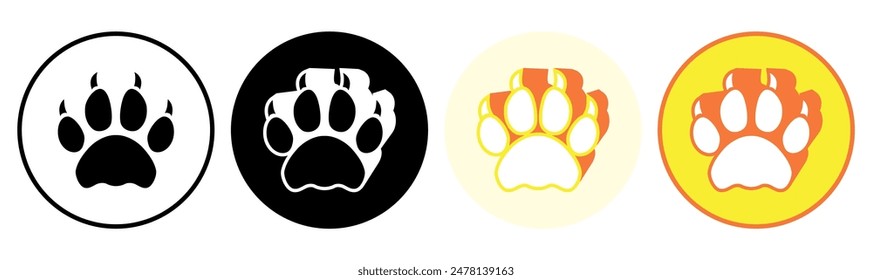 Set trendy tiger footprints icon symbol pictogram vector illustration