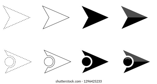 Set of trendy and unique black arrows.Vector illustration.