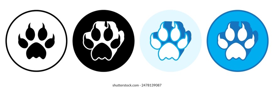 Set de moda pisadas de lobo icono símbolo pictograma Ilustración vectorial