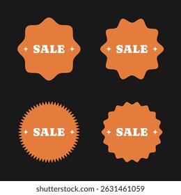 Set of Trendy Y2k Sale elements, Funny stickers shapes.