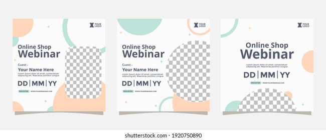 Set of TrendyWebinar Poster Design for Social Media. Webinar Event Poster