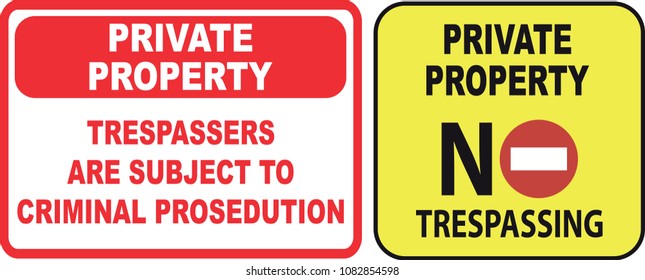 Set of Trespassing sign. easy to modify