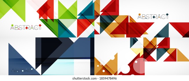 Set of triangle abstract backgrounds. Vector illustration for covers, banners, flyers and posters and other designs