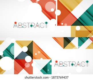 Set of triangle abstract backgrounds. Vector illustration for covers, banners, flyers and posters and other designs