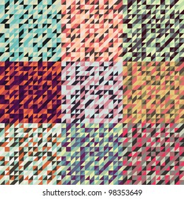 Set of Triangle Abstract Seamless Patterns