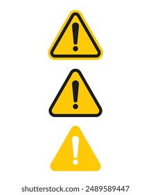 Set of triangle caution icons
