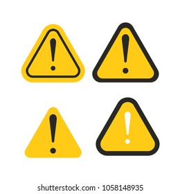 Set of triangle caution icons. Caution sign