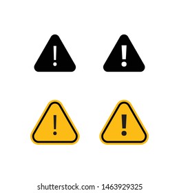 Set of triangle caution vector icons. Warning alert sign.