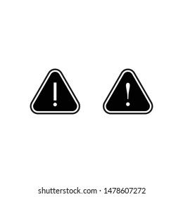Set of triangle caution vector icons. Warning alert sign.