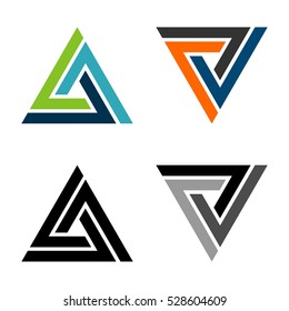 Set Triangle Colorful Logo Template Illustration Design. Vector EPS 10.