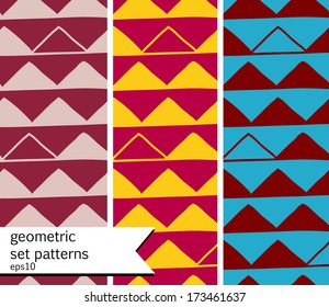 Set of triangle colorful pattern