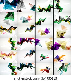 Conjunto de diseños de triángulo de fondo abstracto geométrico, estilo origami