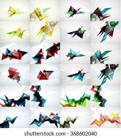 Satz von dreieckigen, geometrischen abstrakten Hintergründen, Origami-Stil