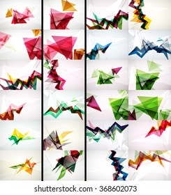Satz von dreieckigen, geometrischen abstrakten Hintergründen, Origami-Stil