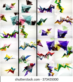 Satz von dreieckigen, geometrischen abstrakten Hintergründen, Origami-Stil