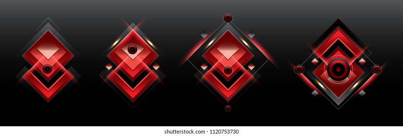 Set of triangle gradient geometric background. Light and glowing geometric shape for poster, cover, and brochure design template in eps10.