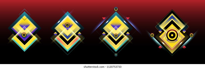 Set of triangle gradient geometric background. Light and glowing geometric shape for poster, cover, and brochure design template in eps10.