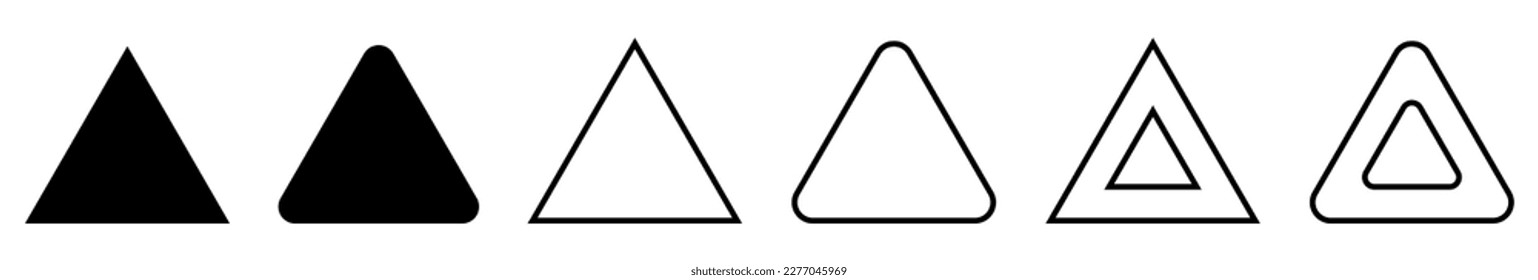 Set of triangle icons. Vector illustration 
