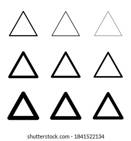 Set of triangle line design, Collection of art shape isolated on white background