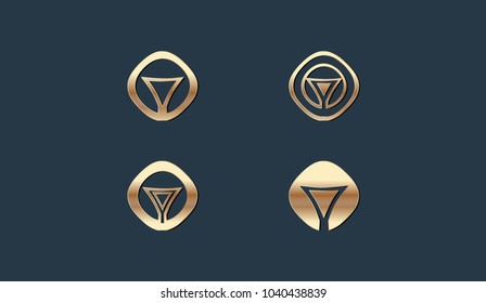 Set of Triangle Logo Template Design Vector Elements