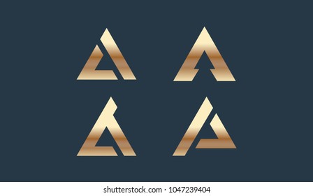 Set of Triangle Logo Template Design Vector illustration