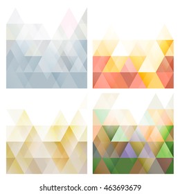 set of triangle modern geometric background for business or technology presentation, vector illustration
