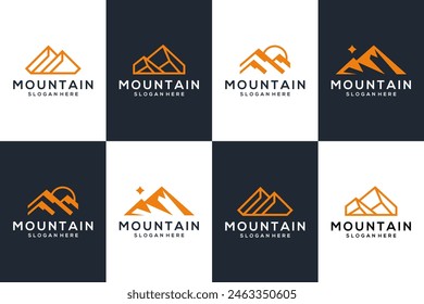 Set of triangle mountain logo design inspiration