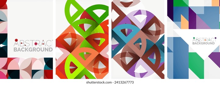 Set of triangle pattern poster backgrounds. Vector illustration For Wallpaper, Banner, Background, Card, Book Illustration, landing page