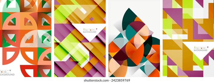 Set of triangle pattern poster backgrounds. Vector illustration For Wallpaper, Banner, Background, Card, Book Illustration, landing page