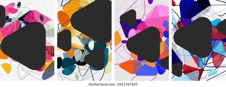 Set of triangle poster backgrounds. Vector illustration For Wallpaper, Banner, Background, Card, Book Illustration, landing page