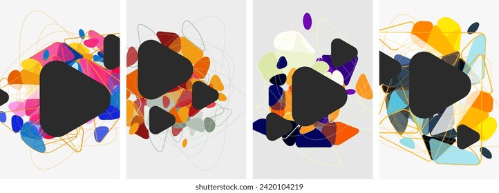 Set of triangle poster backgrounds. Vector illustration For Wallpaper, Banner, Background, Card, Book Illustration, landing page