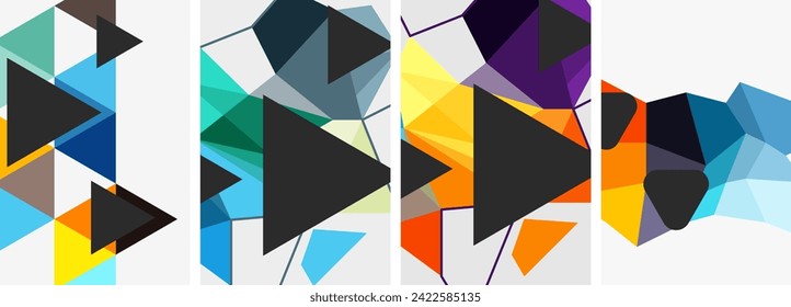 Set of triangle poster backgrounds. Vector illustration For Wallpaper, Banner, Background, Card, Book Illustration, landing page