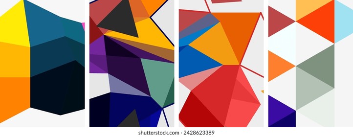 Set of triangle poster backgrounds. Vector illustration For Wallpaper, Banner, Background, Card, Book Illustration, landing page