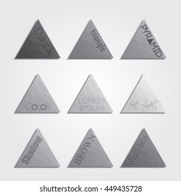 Set of triangle vector shapes. Abstract vector banners. Design elements. Polygonal texture