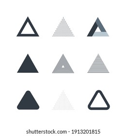Conjunto de iconos de triángulos. Colección de triángulos. Símbolo de calidad superior. Firma vectorial para aplicaciones móviles y sitios web.