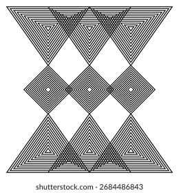 Conjunto de triángulos. Tres Formas coloridas. Patrón de línea geométrica. Vector ilustración moderna. EPS 10.