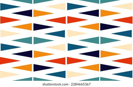 conjunto de triángulos de colores vintage patrón de repetición sin inconvenientes, diseño de imagen repleto para impresión de tejido 