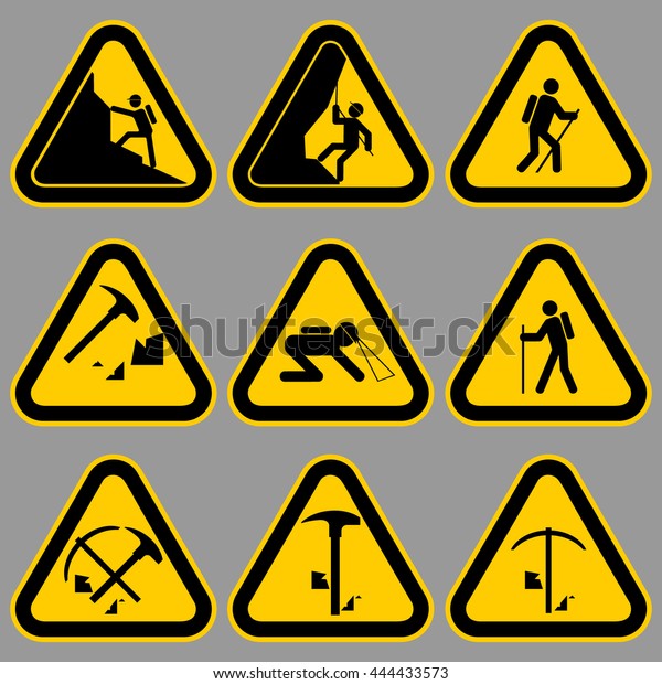 Set Triangular Signs Warning Be Careful Stock Vector Royalty Free.