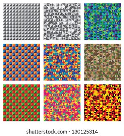 set of triangular texture vector