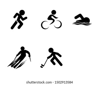 Set of Triathlon Sport Icons
