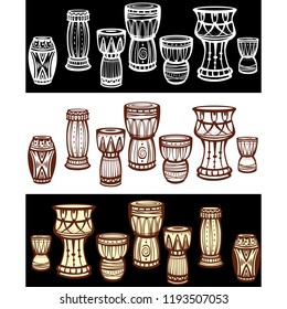 Set of Tribal African Drums