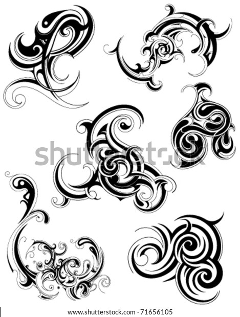 Set Tribal Art Abstractions Stock Vector (Royalty Free) 71656105